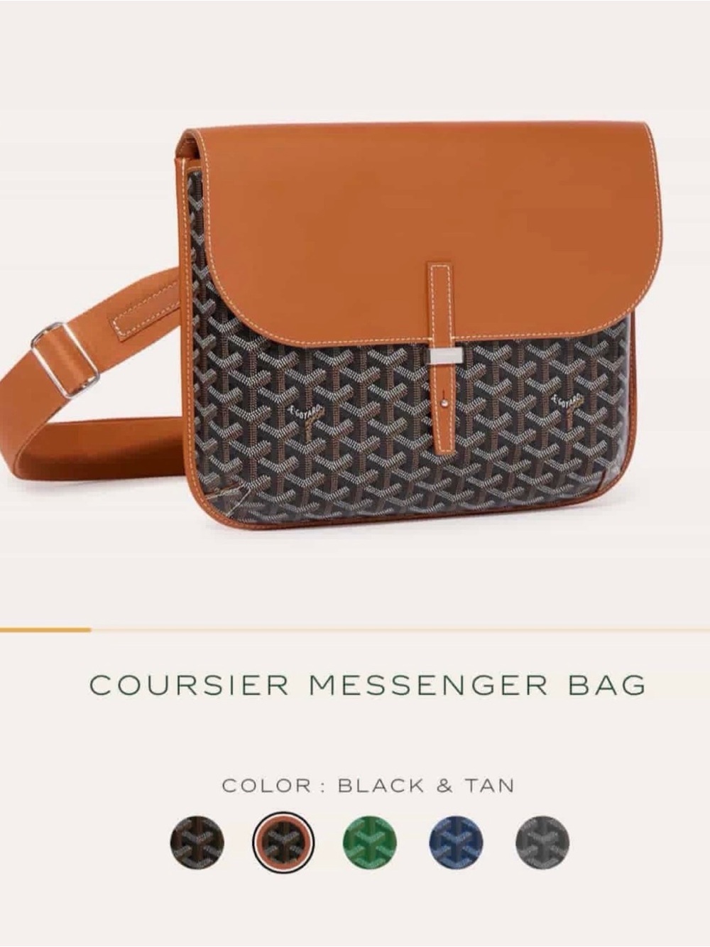 Goyard Black & Tan Courrier Messenger Bag